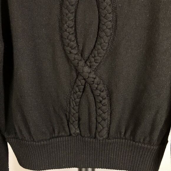 ZOW ZOW Wool Blend Black‎ Braided Design Tassels Bell Sleeve Sweater Sz M - Picture 6 of 10